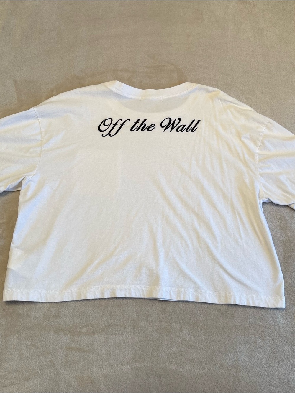 Vans White Tee with Black "Off the Wall" Script